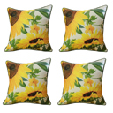 Design 2 4-piece Decorative Fall Thanksgiving Throw Pillow Cover Sunflowers 18" x 18" Lumbar & Square for Couch, Bedding
