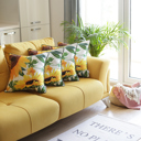 Design 2 4-piece Decorative Fall Thanksgiving Throw Pillow Cover Sunflowers 18" x 18" Lumbar & Square for Couch, Bedding