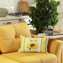 Design 3 - 12x20 Single Decorative Fall Thanksgiving Throw Pillow Cover Sunflowers 18" x 18" Lumbar & Square for Couch, Bedding