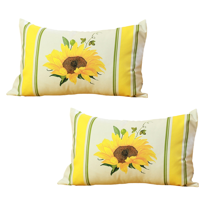 Decorative Fall Thanksgiving Throw Pillow Cover Sunflowers 18" x 18" Lumbar & Square for Couch, Bedding
