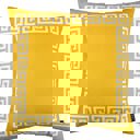 Yellow, White - 18x18 Single Decorative Throw Pillow Cover Greek Key Square & Lumbar for Couch, Bedding