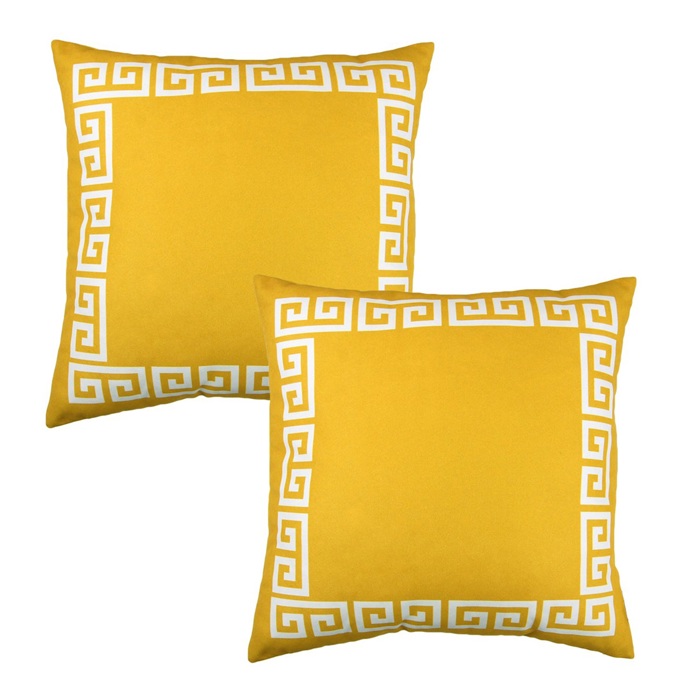 Decorative Throw Pillow Cover Greek Key Square & Lumbar for Couch, Bedding