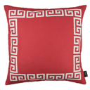 Red, White - 18x18 Single Decorative Throw Pillow Cover Greek Key Square & Lumbar for Couch, Bedding