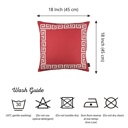 Red, White - 18x18 Single Decorative Throw Pillow Cover Greek Key Square & Lumbar for Couch, Bedding