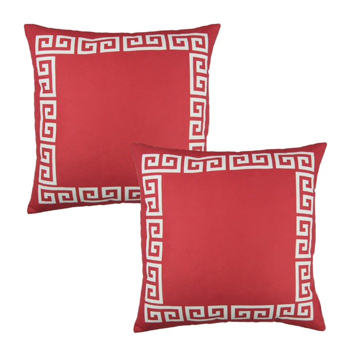 Decorative Throw Pillow Cover Greek Key Square & Lumbar for Couch, Bedding