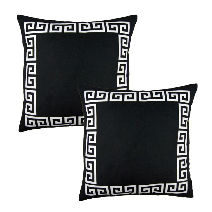 Decorative Throw Pillow Cover Greek Key Square & Lumbar for Couch, Bedding