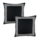 Black, White - 20x20 2-piece Decorative Throw Pillow Cover Greek Key Square & Lumbar for Couch, Bedding