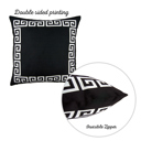 Black, White - 20x20 4-piece Decorative Throw Pillow Cover Greek Key Square & Lumbar for Couch, Bedding
