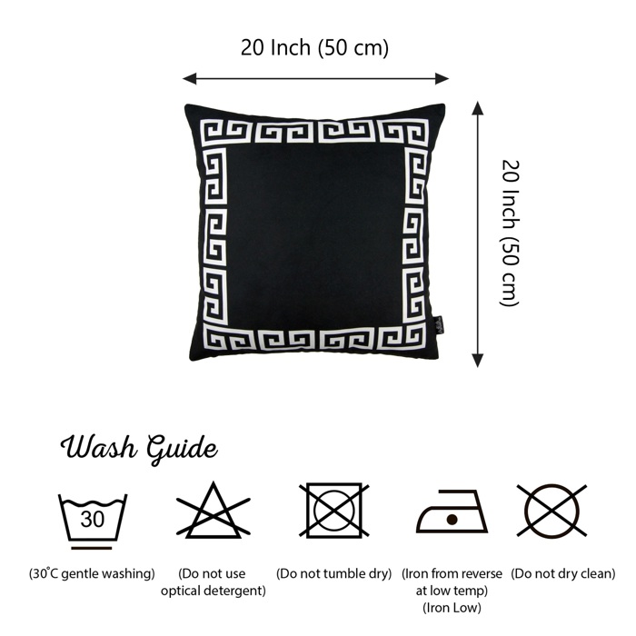 Decorative Throw Pillow Cover Greek Key Square & Lumbar for Couch, Bedding