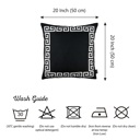Black, White - 20x20 4-piece Decorative Throw Pillow Cover Greek Key Square & Lumbar for Couch, Bedding