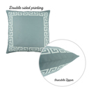 Gray, White - 20x20 4-piece Decorative Throw Pillow Cover Greek Key Square & Lumbar for Couch, Bedding