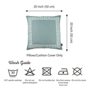 Gray, White - 20x20 4-piece Decorative Throw Pillow Cover Greek Key Square & Lumbar for Couch, Bedding