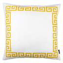 White, Yellow - 18x18 Single Decorative Throw Pillow Cover Greek Key Square & Lumbar for Couch, Bedding