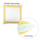 White, Yellow - 18x18 2-piece Decorative Throw Pillow Cover Greek Key Square & Lumbar for Couch, Bedding