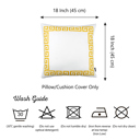 White, Yellow - 18x18 2-piece Decorative Throw Pillow Cover Greek Key Square & Lumbar for Couch, Bedding