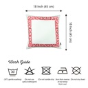 White, Red - 18x18 Single Decorative Throw Pillow Cover Greek Key Square & Lumbar for Couch, Bedding
