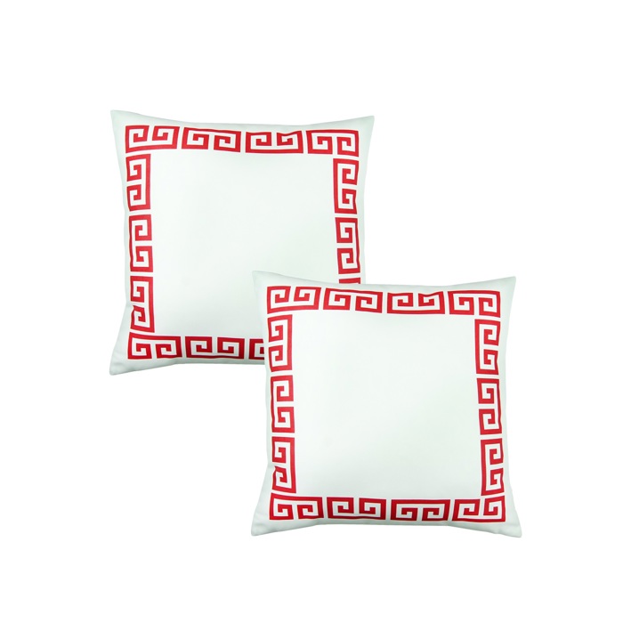 Decorative Throw Pillow Cover Greek Key Square & Lumbar for Couch, Bedding