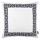 White, Black - 18x18 Single Decorative Throw Pillow Cover Greek Key Square & Lumbar for Couch, Bedding