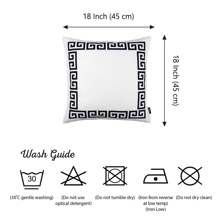 Decorative Throw Pillow Cover Greek Key Square & Lumbar for Couch, Bedding