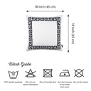 White, Black - 18x18 Single Decorative Throw Pillow Cover Greek Key Square & Lumbar for Couch, Bedding