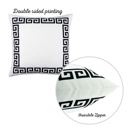 White, Black - 18x18 2-piece Decorative Throw Pillow Cover Greek Key Square & Lumbar for Couch, Bedding
