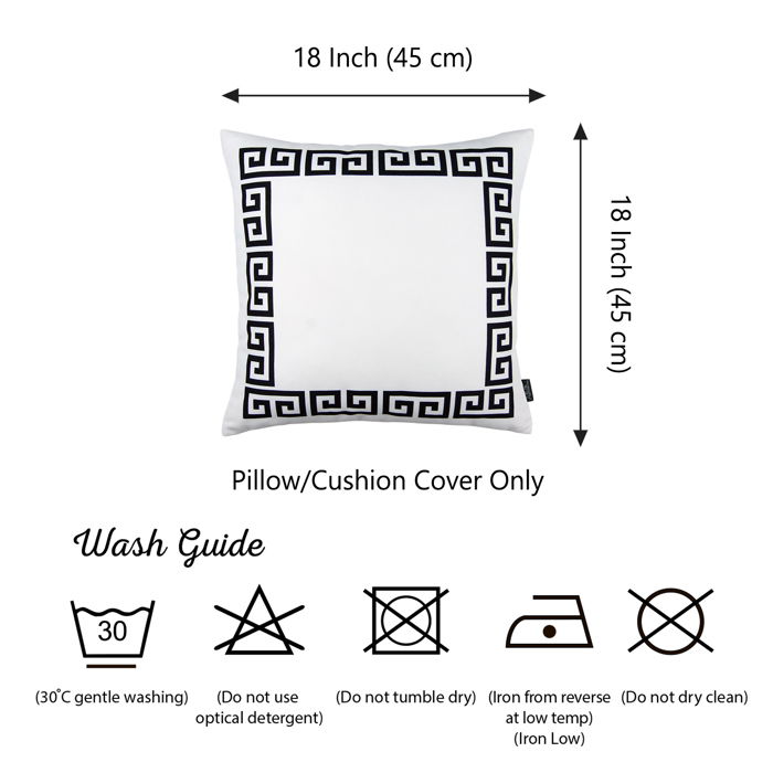 Decorative Throw Pillow Cover Greek Key Square & Lumbar for Couch, Bedding