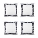 White, Black - 18x18 4-piece Decorative Throw Pillow Cover Greek Key Square & Lumbar for Couch, Bedding