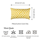 Yellow - 12x20 2-piece Decorative Throw Pillow Cover Greek Key Square & Lumbar for Couch, Bedding