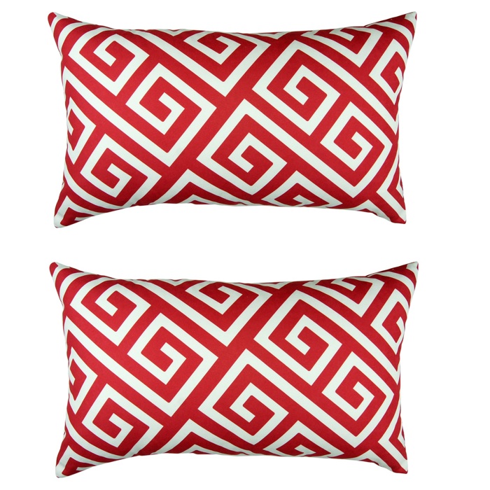 Decorative Throw Pillow Cover Greek Key Square & Lumbar for Couch, Bedding