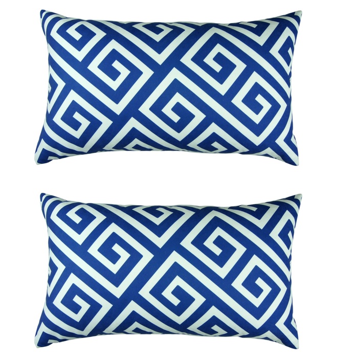 Decorative Throw Pillow Cover Greek Key Square & Lumbar for Couch, Bedding