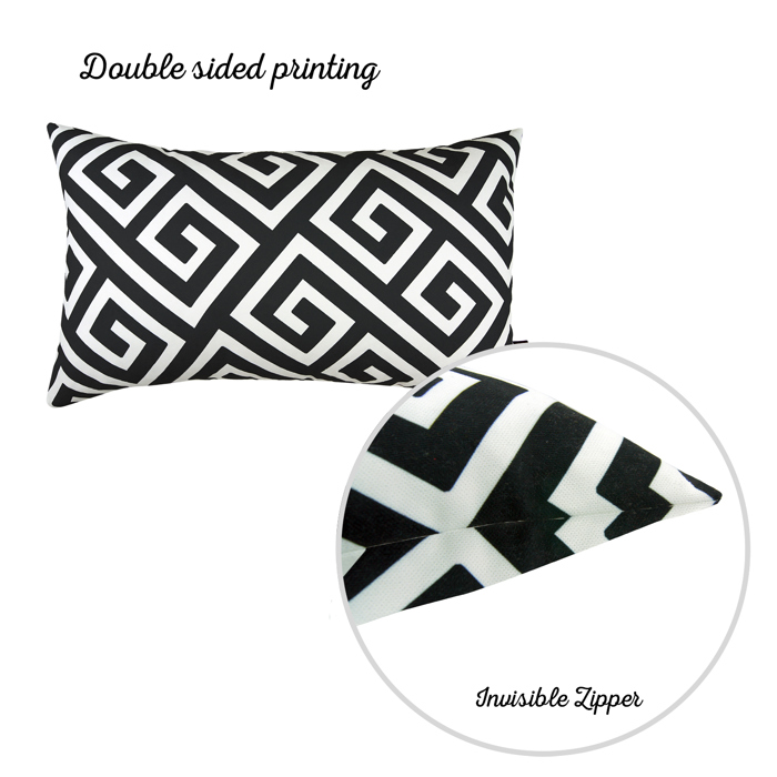 Decorative Throw Pillow Cover Greek Key Square & Lumbar for Couch, Bedding