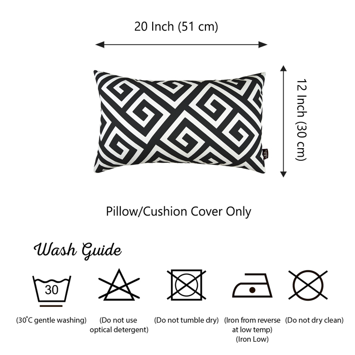 Decorative Throw Pillow Cover Greek Key Square & Lumbar for Couch, Bedding