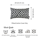 Black - 12x20 2-piece Decorative Throw Pillow Cover Greek Key Square & Lumbar for Couch, Bedding