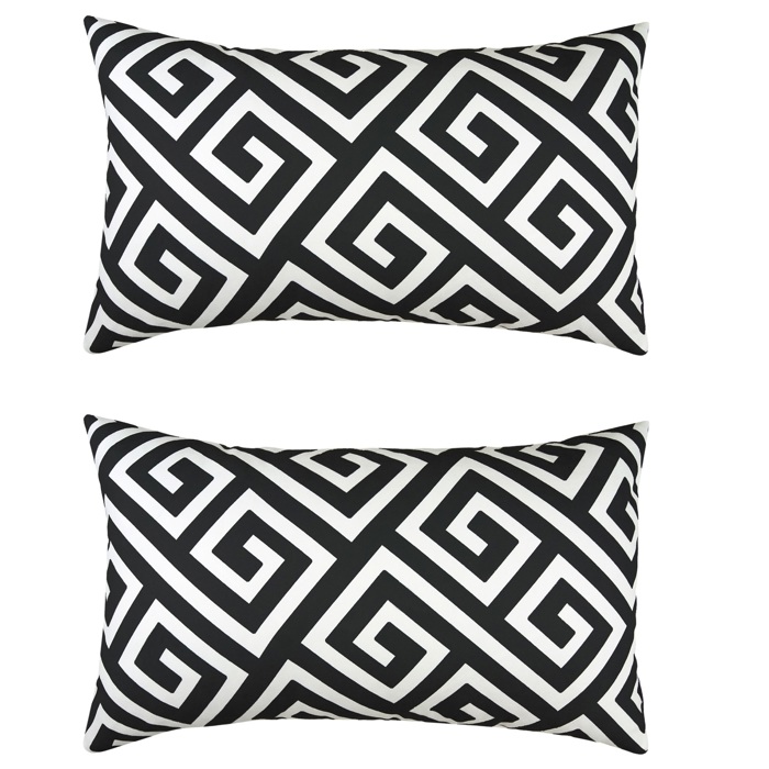 Decorative Throw Pillow Cover Greek Key Square & Lumbar for Couch, Bedding