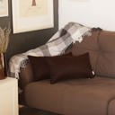 Brown 12X20" Honey Set of 2 Decorative Throw Pillow Cover Solid Color Lumbar & Square Pillowcase for Couch, Bedding