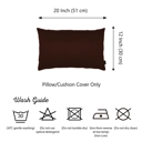 Brown 12X20" Honey Set of 2 Decorative Throw Pillow Cover Solid Color Lumbar & Square Pillowcase for Couch, Bedding