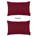 Claret Red 12X20" Honey Set of 2 Decorative Throw Pillow Cover Solid Color Lumbar & Square Pillowcase for Couch, Bedding