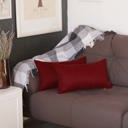 Claret Red 12X20" Honey Set of 2 Decorative Throw Pillow Cover Solid Color Lumbar & Square Pillowcase for Couch, Bedding