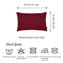 Claret Red 12X20" Honey Set of 2 Decorative Throw Pillow Cover Solid Color Lumbar & Square Pillowcase for Couch, Bedding