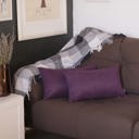 Purple 12X20" Honey Set of 2 Decorative Throw Pillow Cover Solid Color Lumbar & Square Pillowcase for Couch, Bedding