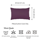 Purple 12X20" Honey Set of 2 Decorative Throw Pillow Cover Solid Color Lumbar & Square Pillowcase for Couch, Bedding