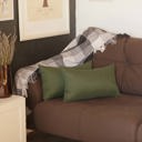 Fern Green 12X20" Honey Set of 2 Decorative Throw Pillow Cover Solid Color Lumbar & Square Pillowcase for Couch, Bedding