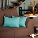 Sky Blue 12X20" Honey Set of 2 Decorative Throw Pillow Cover Solid Color Lumbar & Square Pillowcase for Couch, Bedding