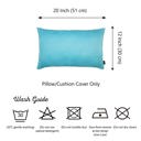 Sky Blue 12X20" Honey Set of 2 Decorative Throw Pillow Cover Solid Color Lumbar & Square Pillowcase for Couch, Bedding