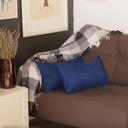 Navy Blue 12X20" Honey Set of 2 Decorative Throw Pillow Cover Solid Color Lumbar & Square Pillowcase for Couch, Bedding