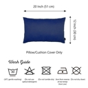 Navy Blue 12X20" Honey Set of 2 Decorative Throw Pillow Cover Solid Color Lumbar & Square Pillowcase for Couch, Bedding