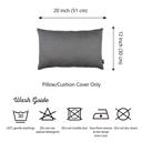 Gray 12X20" Honey Set of 2 Decorative Throw Pillow Cover Solid Color Lumbar & Square Pillowcase for Couch, Bedding