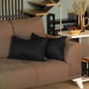 Black 12X20" Honey Set of 2 Decorative Throw Pillow Cover Solid Color Lumbar & Square Pillowcase for Couch, Bedding