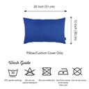 Sapphire Blue 12X20" Honey Set of 2 Decorative Throw Pillow Cover Solid Color Lumbar & Square Pillowcase for Couch, Bedding