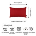 Red 12X20" Honey Set of 2 Decorative Throw Pillow Cover Solid Color Lumbar & Square Pillowcase for Couch, Bedding